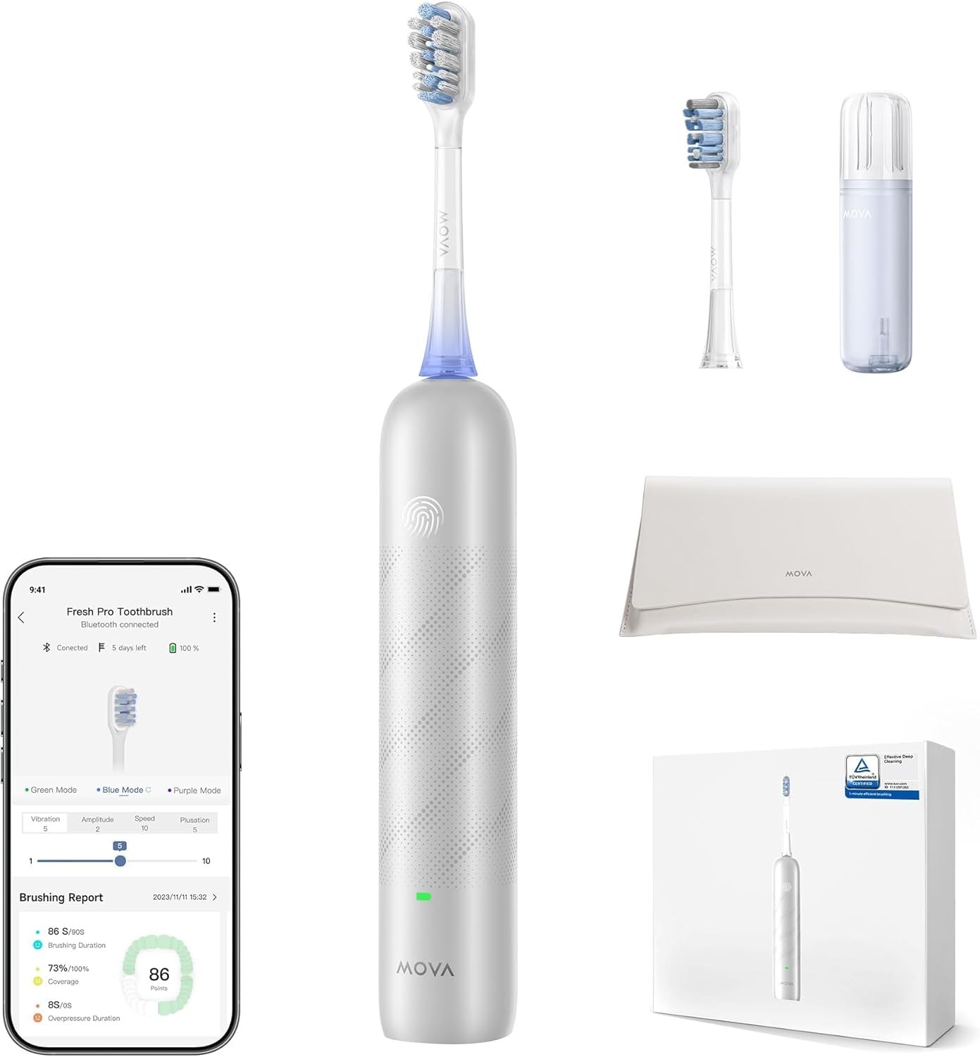 MOVA Fresh Pro 3D Clean Electric Toothbrush-Open Box