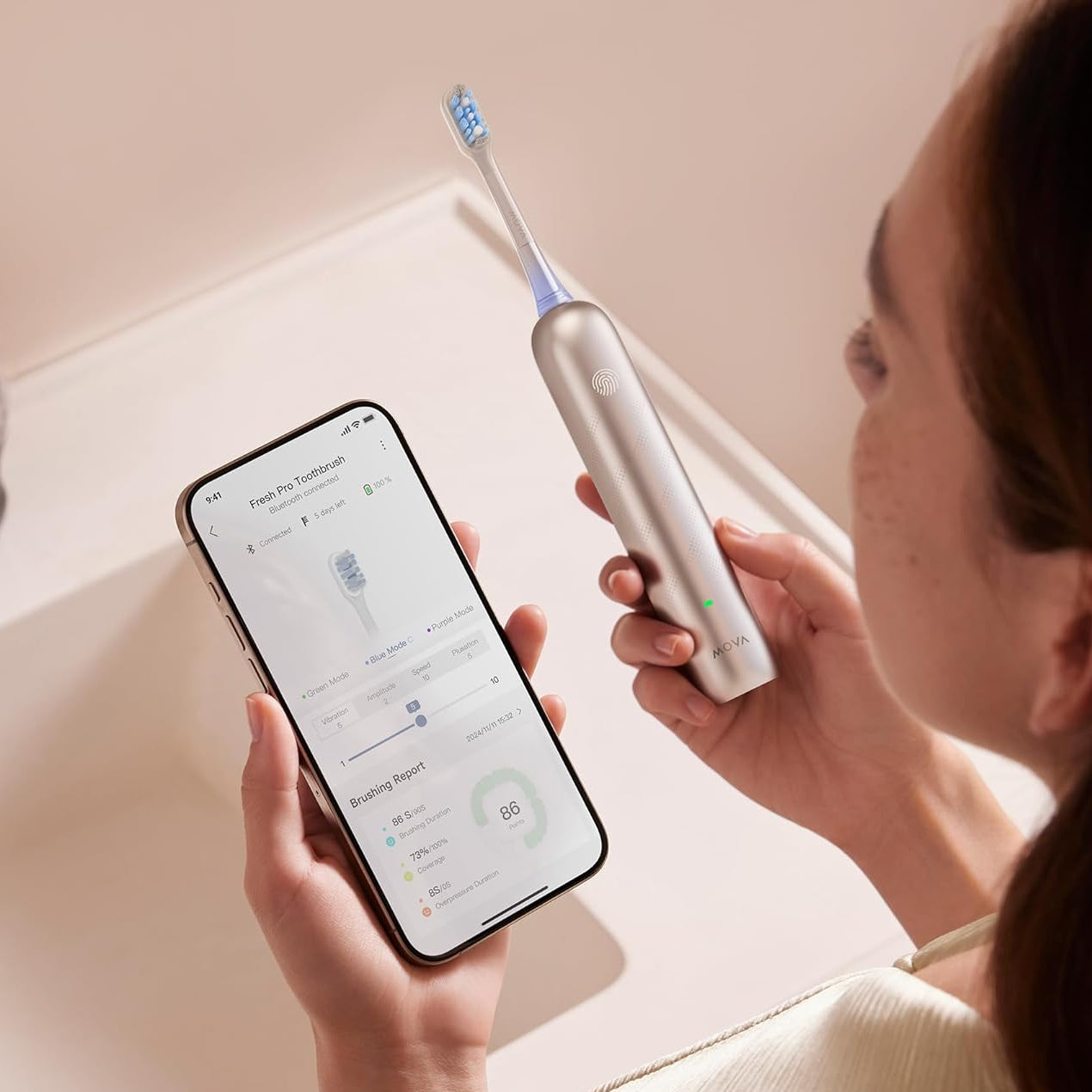 MOVA Fresh Pro 3D Clean Electric Toothbrush-Open Box
